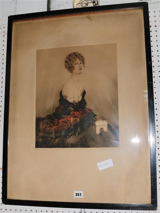 Louis Icart - coloured etching